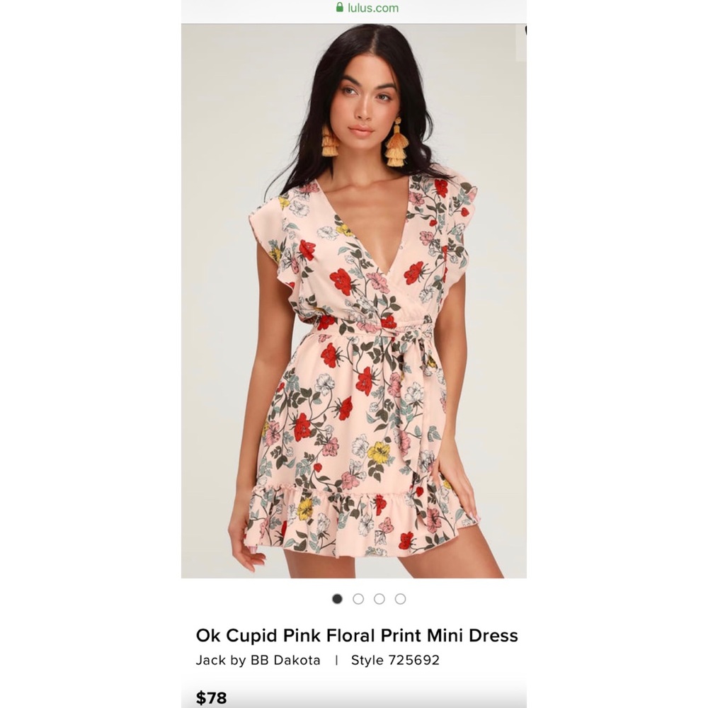 Lulus Ok Cupid Pink Floral Print Mini Dress